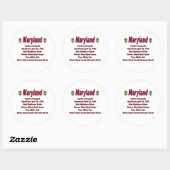Rond Maryland State Info Sticker (Feuille)