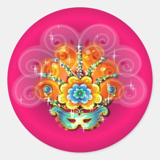 Rond Masque carnaval Sticker (Devant)