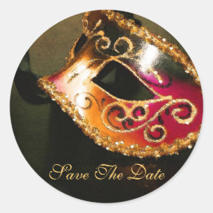 Rond Masqurade Masque Élégant Enregistrer Le Sticker Da