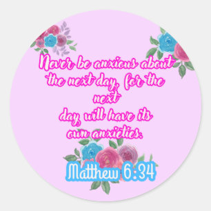Rond Matthieu 6:34 Sticker   Témoins de Jéhovah