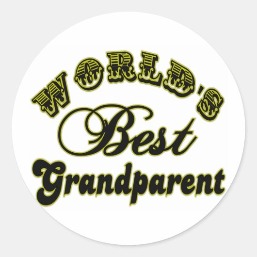 Rond Meilleur Sticker grand-parent au monde (Devant)