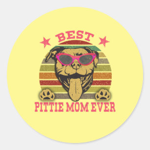 Rond Meilleur Sticker Pitbull pour maman Pittie
