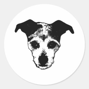 Rond Mélange Terrier Recherche Portrait Sticker