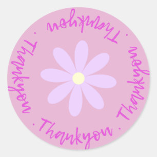Rond Merci Avec Sticker Flower