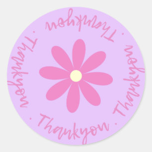 Rond Merci Avec Sticker Flower