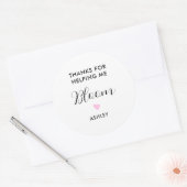 Rond Merci de m'avoir aidé Bloom Flower Sticker (Enveloppe)