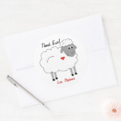Rond Merci Ewe Sheep Merci Sticker (Enveloppe)
