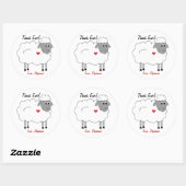 Rond Merci Ewe Sheep Merci Sticker (Feuille)