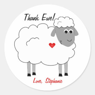 Rond Merci Ewe Sheep Merci Sticker