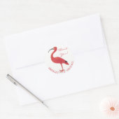 Rond MERCI | Flamant rose rose - Sticker Art (Enveloppe)