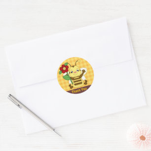 Rond Merci Honey Bee sticker