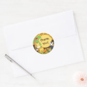 Rond Merci Jungle Safari Bébé Animaux Sticker (Enveloppe)