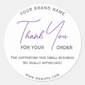 Rond Merci moderne script Sticker Typographie (Devant)