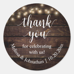 Rond Merci pour célébrer avec nous Sticker Mariage