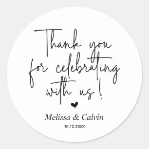 Rond Merci pour célébrer avec nous Sticker Mariage