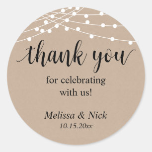 Rond Merci pour célébrer avec nous Sticker Mariage