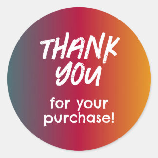 Rond Merci pour votre achat Sticker Sunset Ombre