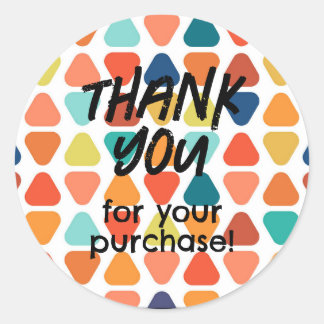 Rond Merci pour votre achat Sticker Triangle Color
