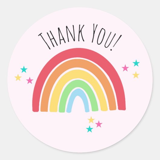 Rond Merci Sticker Arc-en-ciel (Devant)