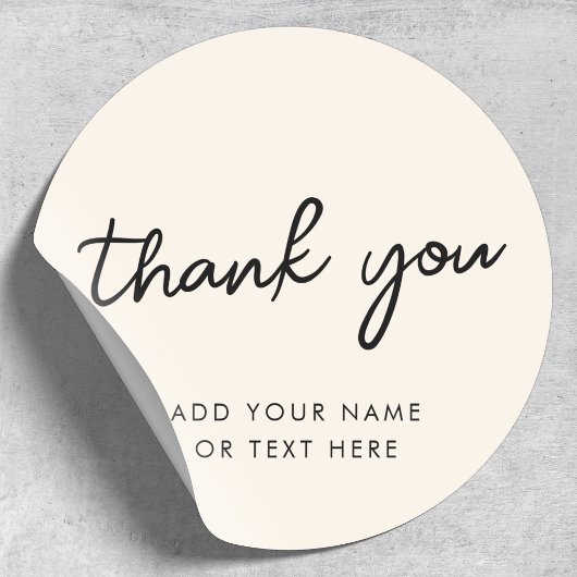 Rond Merci Sticker | Minimal Neutre Crème
