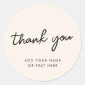 Rond Merci Sticker | Minimal Neutre Crème (Devant)