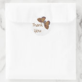Rond Merci Sticker Papillon Brocade brun (Sac)
