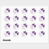 Rond Merci Sticker Papillon Brocade violet (Feuille)