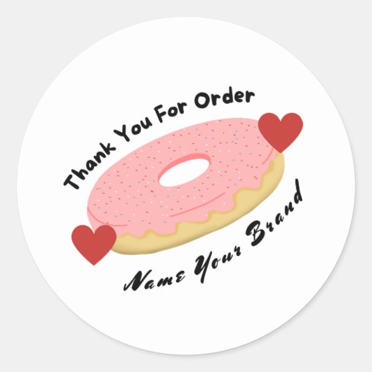 Rond Merci Sticker Pour Commande Donut (Devant)