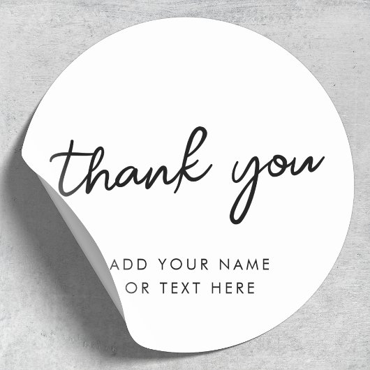 Rond Merci Sticker | Typographie minimale Blanc
