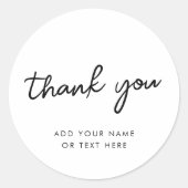 Rond Merci Sticker | Typographie minimale Blanc (Devant)