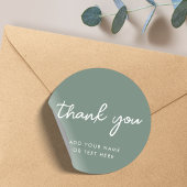 Rond Merci Sticker | Vert sauge moderne