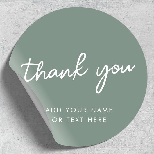 Rond Merci Sticker | Vert sauge moderne