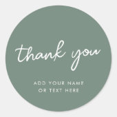 Rond Merci Sticker | Vert sauge moderne (Devant)