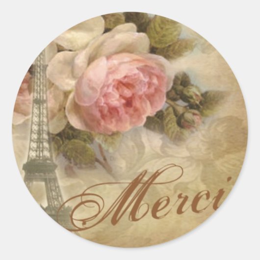 Rond Merci Tour Eiffel, Sticker Merci (Devant)