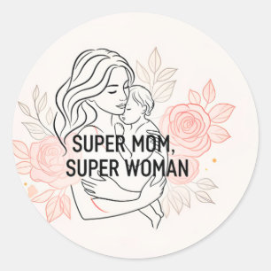 Rond Mère Sticker Super Maman Super Femme