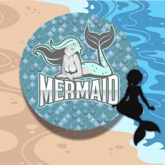 Rond MERMAID STICKER girl"