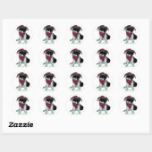 ROND MERRY CHRISTMAS CAT STICKER (Feuille)