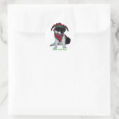 ROND MERRY CHRISTMAS CAT STICKER (Sac)