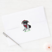 ROND MERRY CHRISTMAS CAT STICKER (Enveloppe)