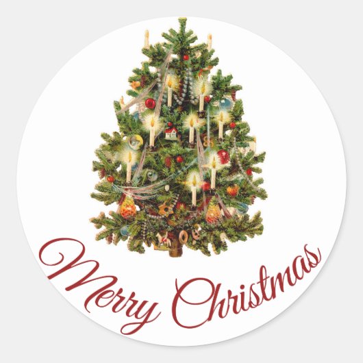 ROND MERRY CHRISTMAS ENVELOPE SEAL STICKER (Devant)