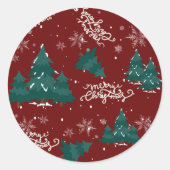 Rond Merry Christmas Tree Sticker (Devant)