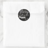 Rond Merry Happy - Sticker Cercle (Sac)