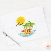 Rond Miami Beach Florida sticker tropical (Enveloppe)
