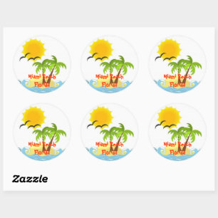 Rond Miami Beach Florida sticker tropical
