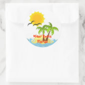 Rond Miami Beach Florida sticker tropical (Sac)