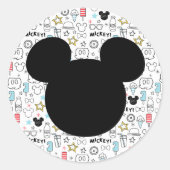 Rond Mickey Mouse Fun Birthday Round sticker (Devant)