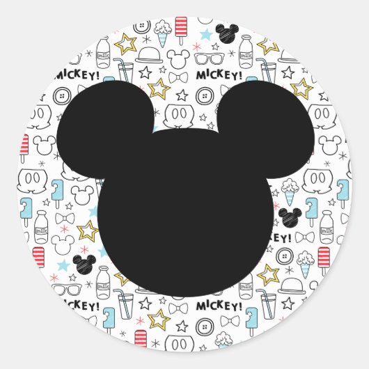 Rond Mickey Mouse Fun Birthday  Round sticker (Devant)