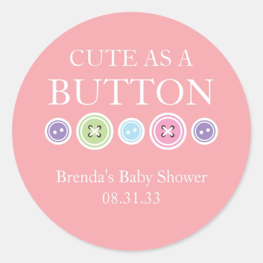 Rond Mignonne comme Sticker pour fille à boutons (Devant)