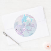 Rond Mignonne sous l'aquarelle de mer Sticker d'anniver (Enveloppe)