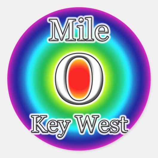 ROND MILE 0 KEY WEST FLORIDA RAINBOW STICKER ZÉRO (Devant)